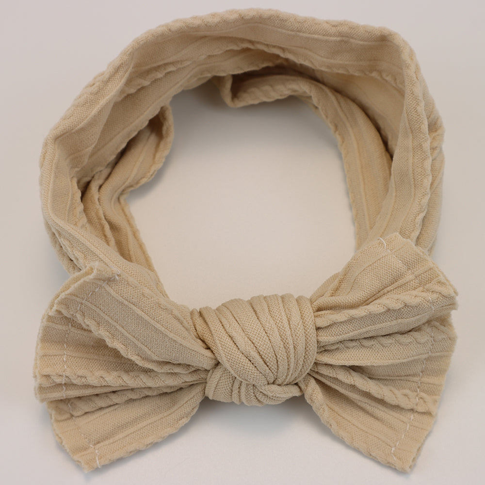 Bandeau bebe fille unicouleur confortable motif tricot