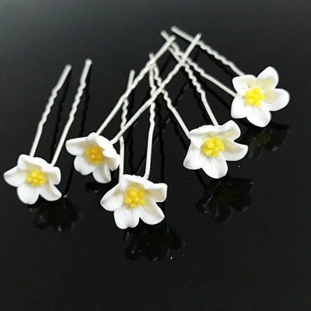 EPINGLE CHEVEUX FLEUR | PinceCristal™ - Fleur Jaune - Cheveux ponpon pour révolutionner les chignons