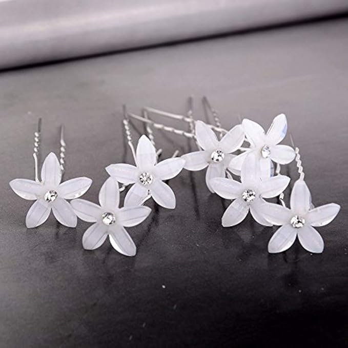 EPINGLE CHEVEUX MARIAGE | PinceCristal™ - Fleur Étoilée pour cheveux mariage.