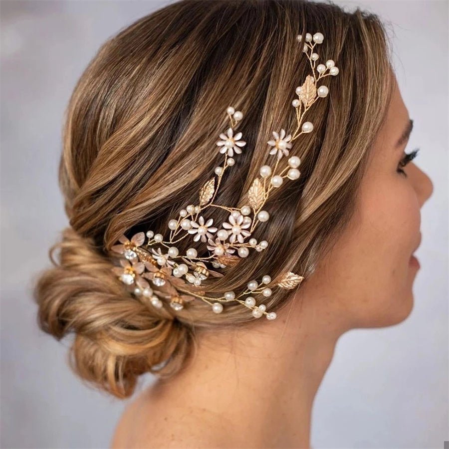 ACCESSOIRE CHEVEUX MARIAGE | REINEDORJAUNE™ pour coiffure de mariage