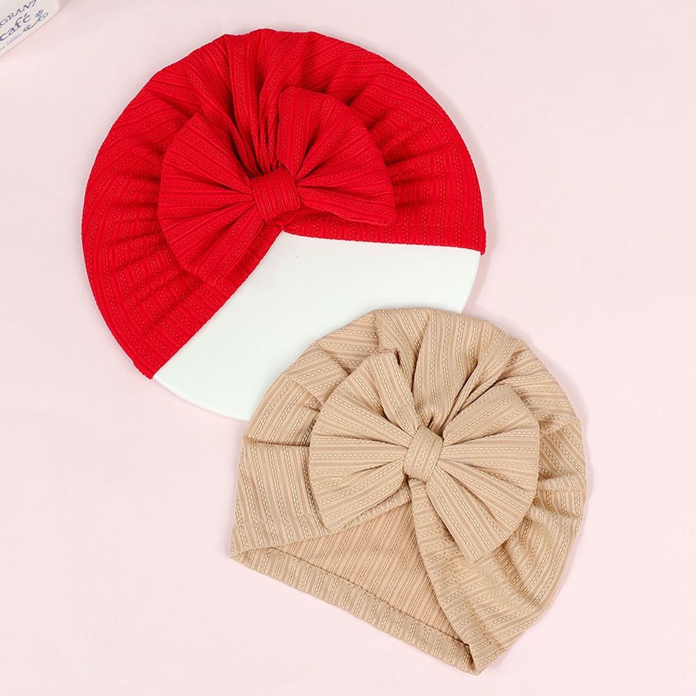 Bandeau bébé fille - bonnet Nministeriel ensemble de 2 piéces - Cheveux ponpon