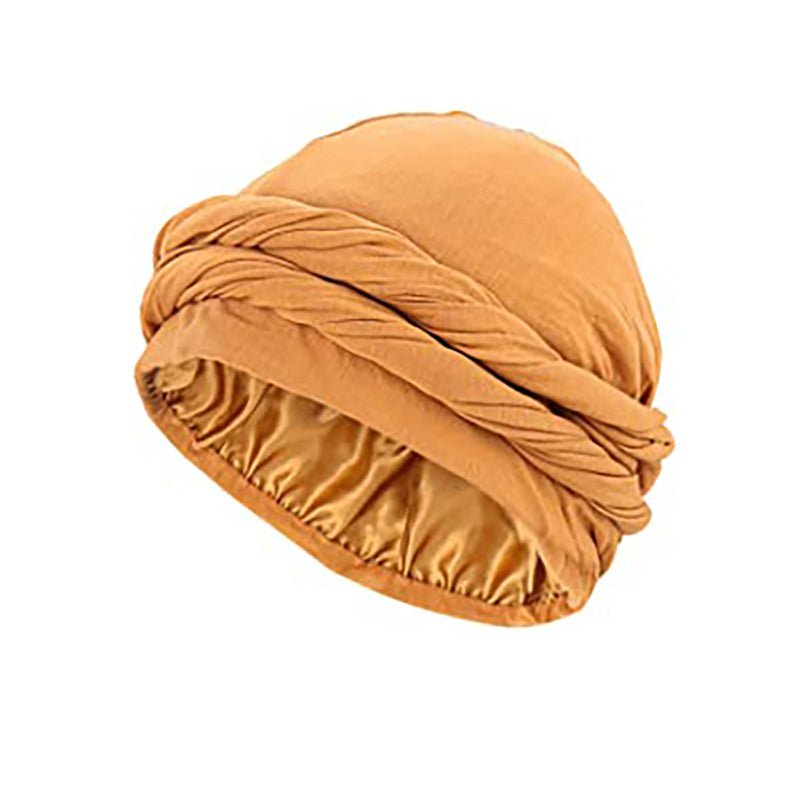 BANDEAU CHEVEUX HOMME STYLE DURAG Elegant chic satin double foulard orange