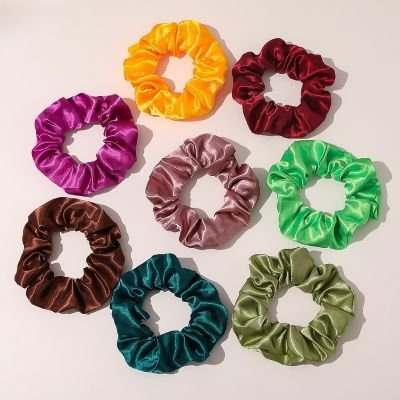 Chouchous Satin 60 pieces pour femmes et fille scrunchie couleurs bonbon