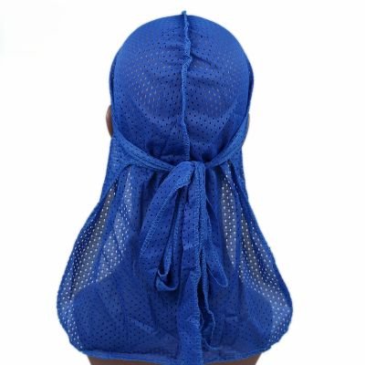Durag - Respirant d'ete bleu bandeau homme femme sport anti transpirant