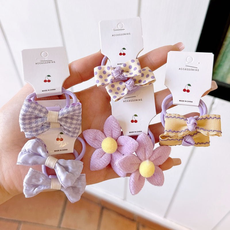 elastique pour cheveux bebe minette doux viollet fillette chouchou anti-glisse