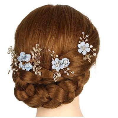 EPINGLES CHEVEUX FLEURS | LuxeRoyal™ - Bleu Royal - Cheveux ponpon