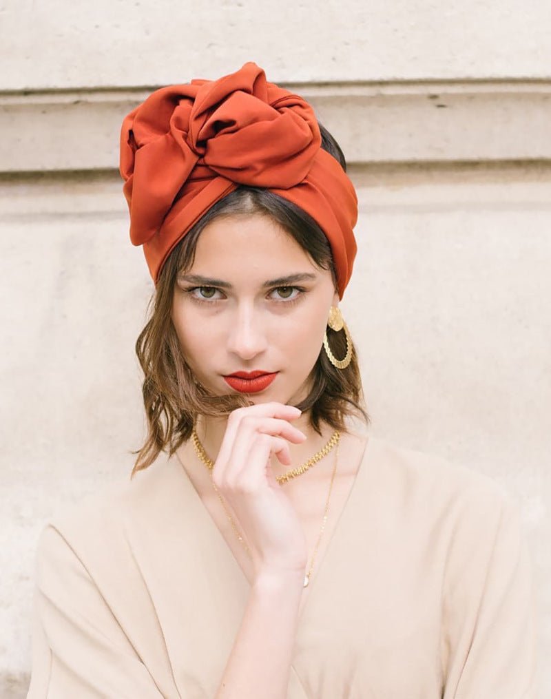 foulard cheveux Cléopâtre femme rouge chic joie coton