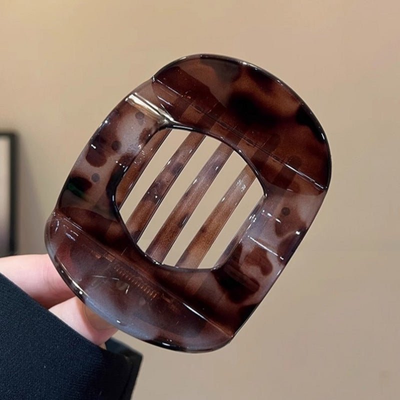 Pince à Cheveux Plate pour chignon coréen chic choco noir