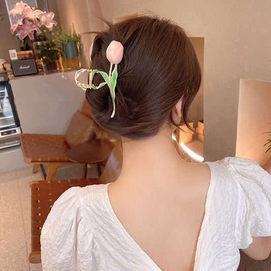 PINCE CHEVEUX | GOLDEN TULIPE pour chignon banane