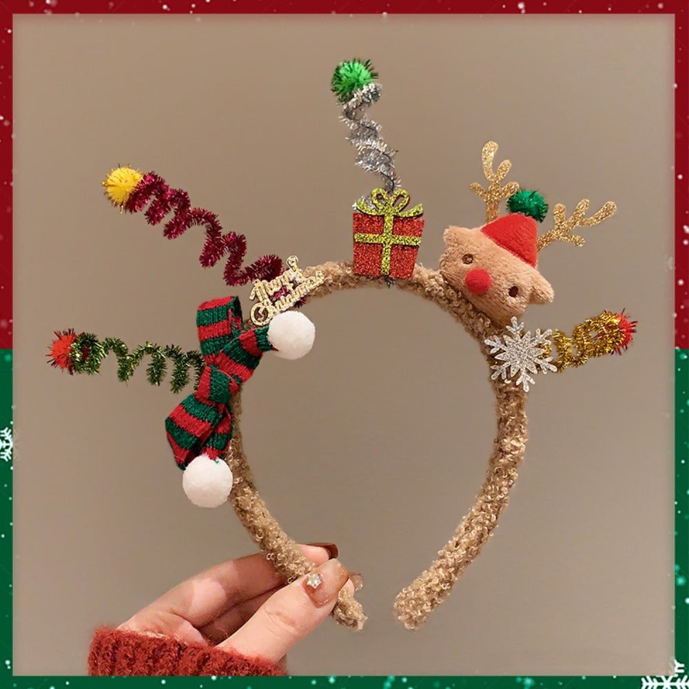 Serre Tête Noël Rouge lutin renne fillette bandeau fete headband