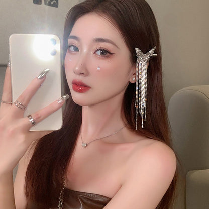 Barrette, Cheveux ,Femme, Chic - Noeud, de, Fête ,Noir,papillon,strass,