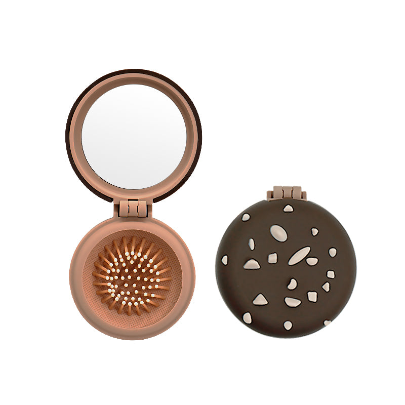 Brosse à Cheveux | Mini Miroire de Poche Pliant