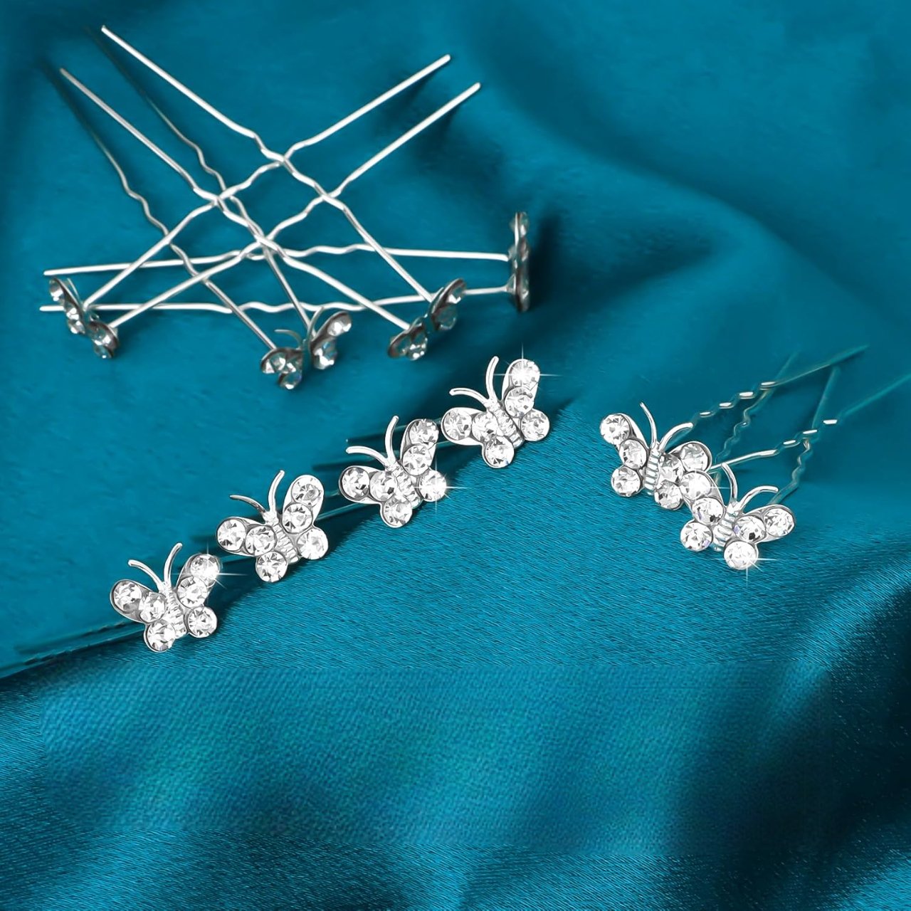 EPINGLE CHEVEUX FLEUR | PinceCristal™ - Papillon Brillant pour coiffure de mariage