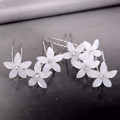 EPINGLE CHEVEUX MARIAGE | PinceCristal™ - Fleur Étoilée pour cheveux mariage.