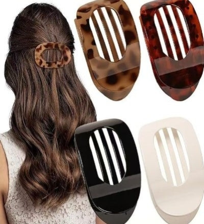PINCE PLATE POUR CHEVEUX CHIGNON EMMALOVE sans motif femme fille  leopard