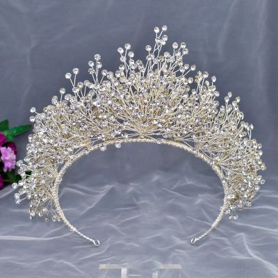 Accessoire pour Mariage Cheveux Luxe Maria diadème argent