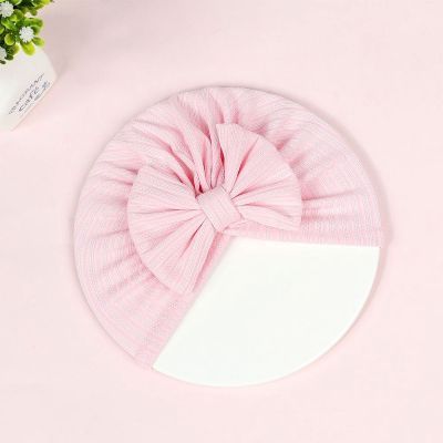 Bandeau bébé fille bonnet Noeud ministeriel, Couleurs Douces rose