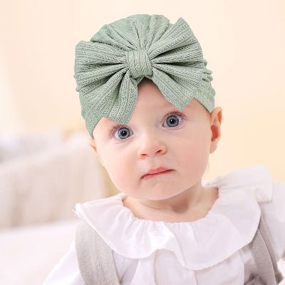 Bandeau bébé fille - bonnet Nministeriel ensemble de 2 piéces - Cheveux ponpon