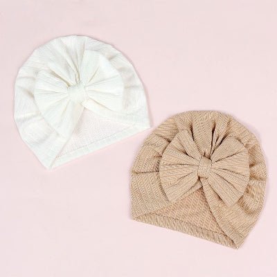 Bandeau bébé fille - bonnet Nministeriel ensemble de 2 piéces - Cheveux ponpon