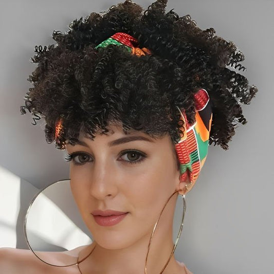 Perruque afro  bandeau avec cheveux afro , femme blanche glamour, numero 2