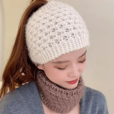 Bandeau Cheveux Femme Luxe | Douceur d'HiverCheveux ponpon