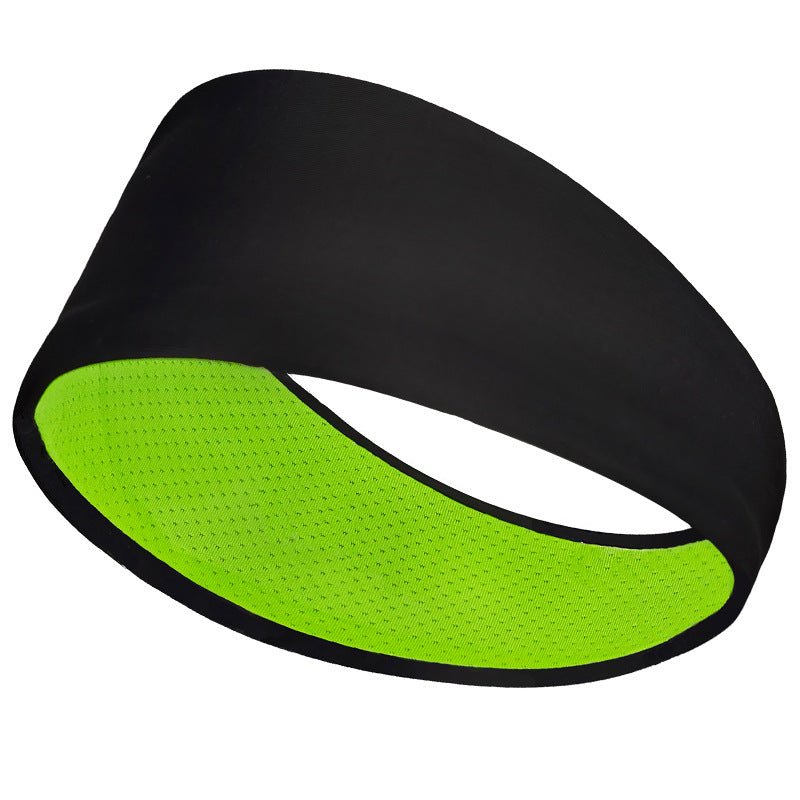 BANDEAU CHEVEUX HOMME DESIGN EN MAILLE RESPIRANT Noir font Vert sport sueur restant
