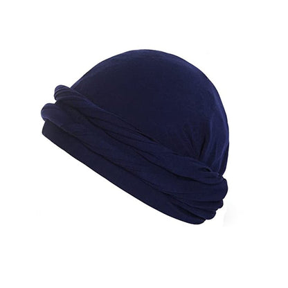 BANDEAU CHEVEUX HOMME STYLE DURAG Elegant chic satin double foulard bleu
