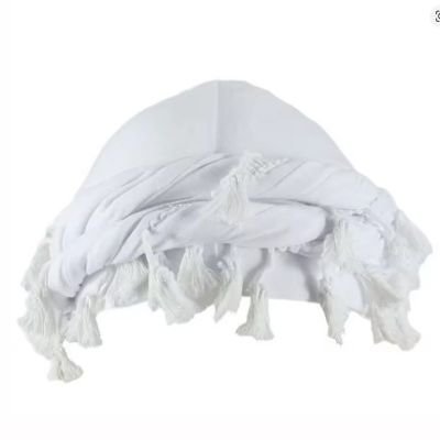 BANDEAU CHEVEUX HOMME STYLE DURAG Saharien Vintage Élégant à Franges chic satin double noir foulard
