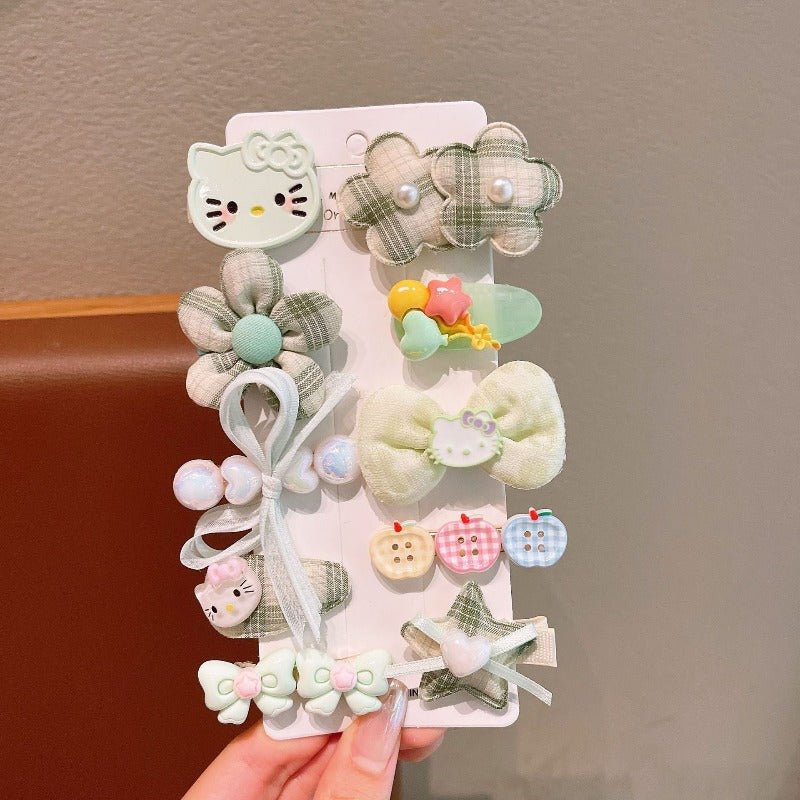 BARRETTE À CHEVEUX anti-glisse | SOCUTE rigollot différentes petites filles mignonnes jolies ecole vert