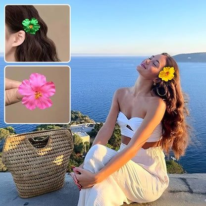 Barrette à cheveux fleur Hibiscus | Élégance NaturelleCheveux ponpon