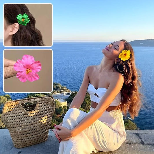 Barrette à cheveux fleur Hibiscus | Élégance NaturelleCheveux ponpon