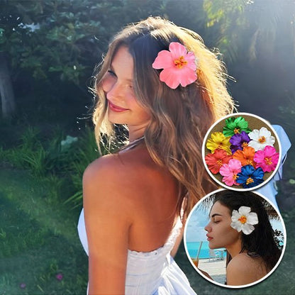 Barrette à cheveux fleur Hibiscus | Élégance NaturelleCheveux ponpon