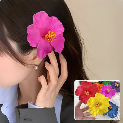 Barrette à cheveux fleur Hibiscus | Élégance NaturelleCheveux ponpon