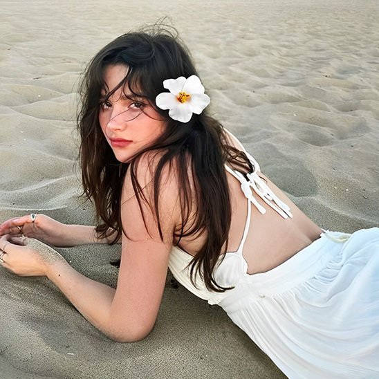 Barrette à cheveux fleur Hibiscus | Élégance Naturelle blanche, charme