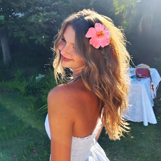 Barrette à cheveux fleur Hibiscus | Élégance Naturelle rose femme, fille, été soleil