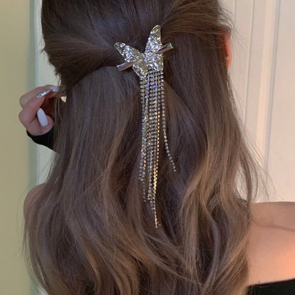 Barrette, Cheveux ,Femme, Chic - Noeud, de, Fête ,Noir,papillon,strass,