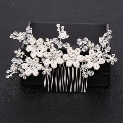 Broche à Cheveux Mariage | Peigne Cheveux Floral ScintillantCheveux ponpon
