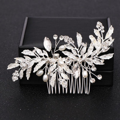 Broche à Cheveux Mariage | Peigne Cheveux Floral ScintillantCheveux ponpon
