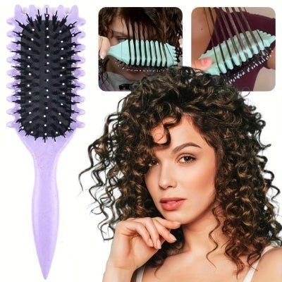 Brosse a Cheveux boucles vert demele long violet