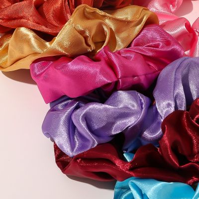Chouchous Satin 60 pieces pour femmes et fille scrunchie couleurs bonbon