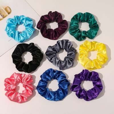 Chouchous Satin 60 pieces pour femmes et fille scrunchie couleurs bonbon