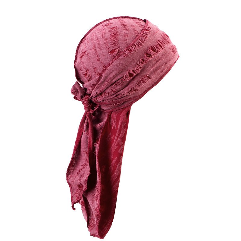 Durag homme rouge | Pirate - Cheveux ponpon