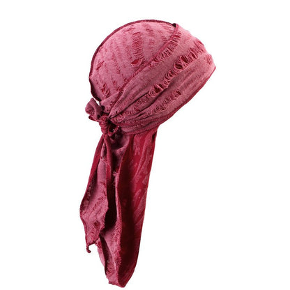 Durag homme rouge | Pirate - Cheveux ponpon