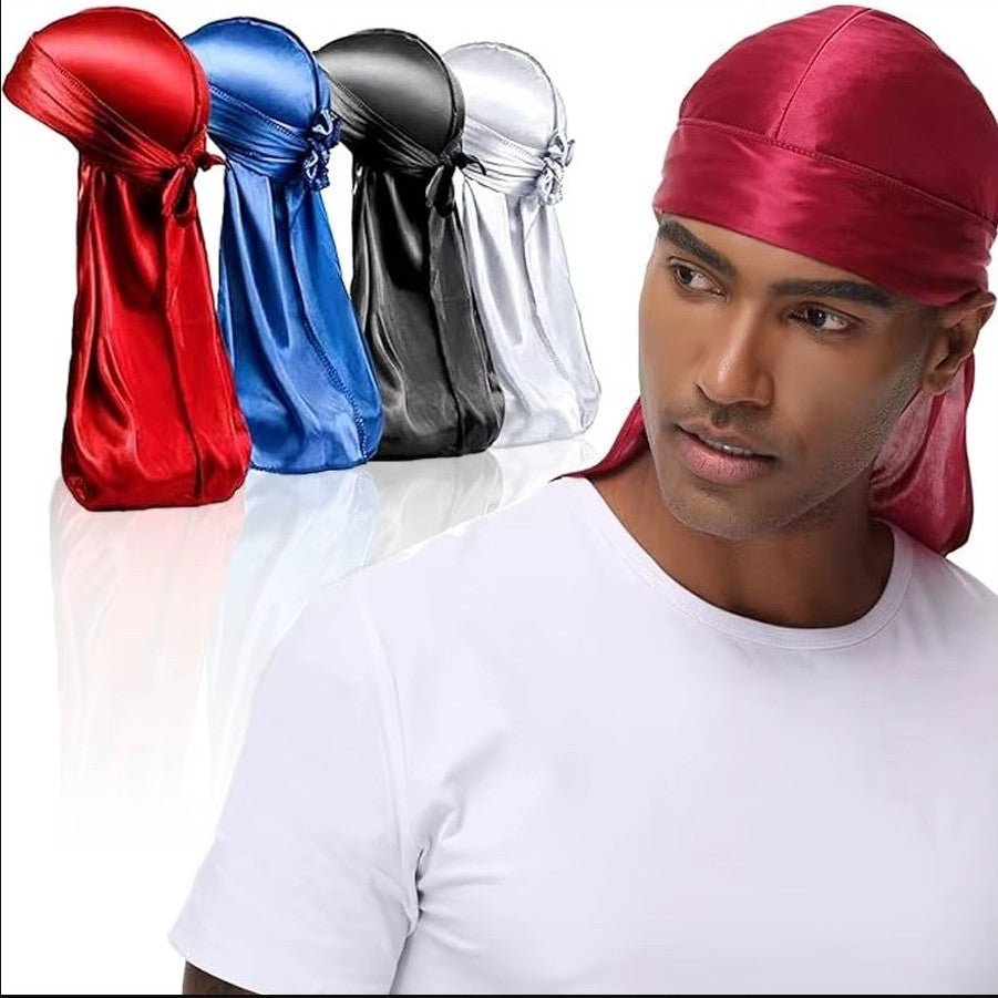 Durag Rag | Pour Homme en Satin de Soie Syntetique 4pcsCheveux ponpon