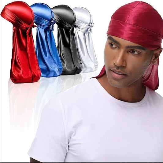 Durag Rag | Pour Homme en Satin de Soie Syntetique 4pcsCheveux ponpon