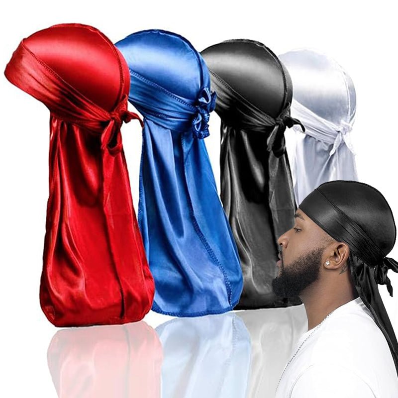 Durag Rag | Pour Homme en Satin de Soie Syntetique 4pcsCheveux ponpon