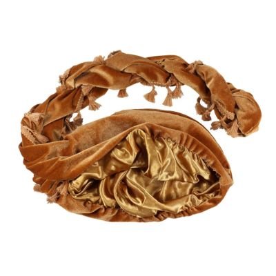 DURAG TURBAN VELOURS Style Elegant a Franges homme femme chic satin double dore a frange