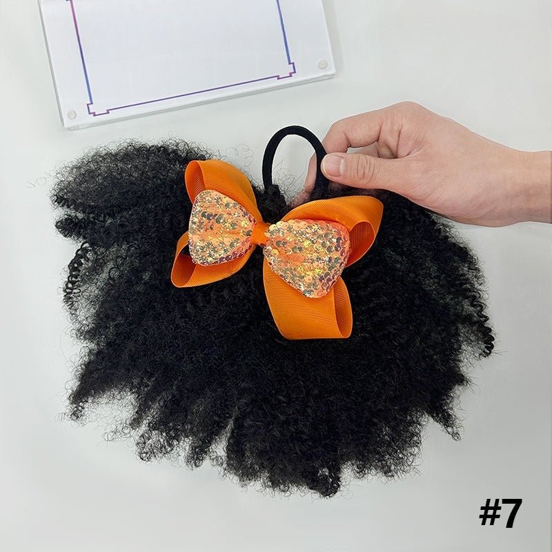 Elastique en Cheveux Faux pour Fillette Cheveux ponpon chouchou, scrunchie 