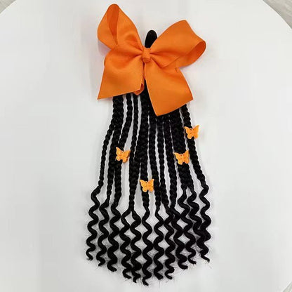 Elastique en Cheveux pour Fillette avec noeud orange chouchou