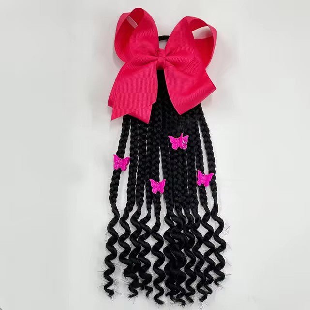 Elastique en Cheveux pour Fillette avec noeud rose chouchou